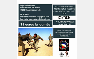 Stage Tactical SOG (close combat) le 18 janvier 2025