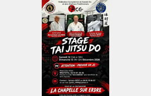 Stage Taï Jitsu Do La Chapelle sur Erdre 12 et 13 décembre 2026