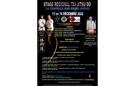 Stage Taï Jitsu Do La Chapelle Sur Erdre 13 et 14 décembre 2025